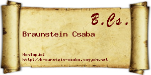 Braunstein Csaba névjegykártya